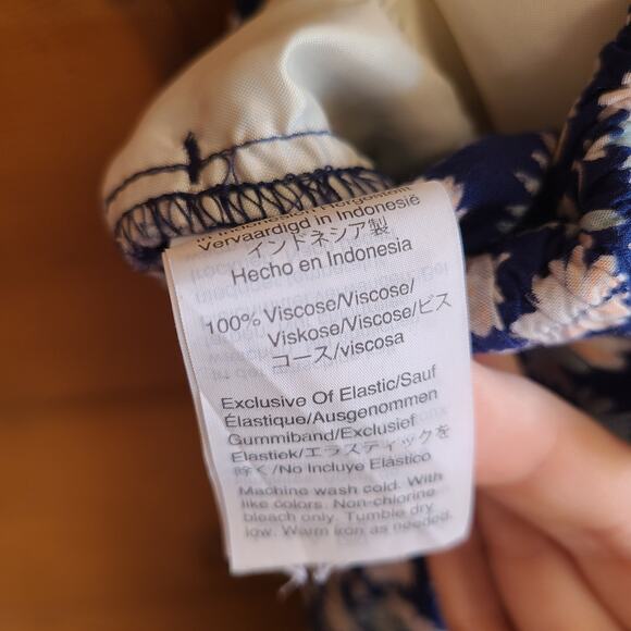 Madewell Huston Pant Pull On Crop Blue French Floral S Wide Leg Boho Cottage - Picture 8 of 8